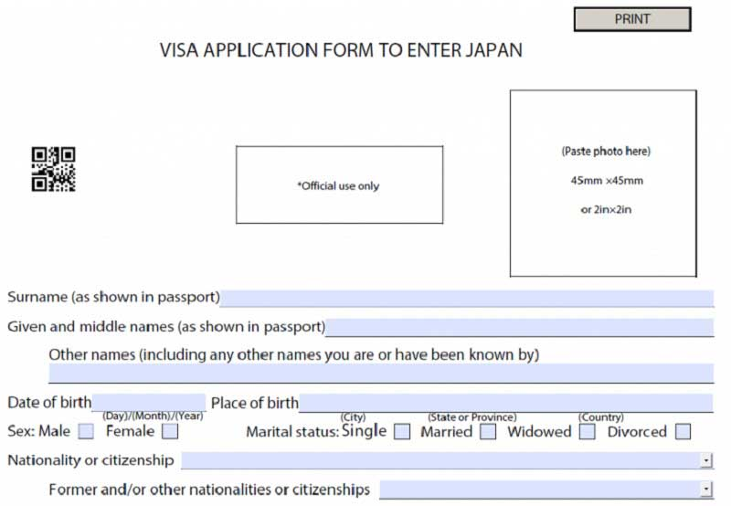 Mẫu đơn xin visa nộp cho Đại sứ quán