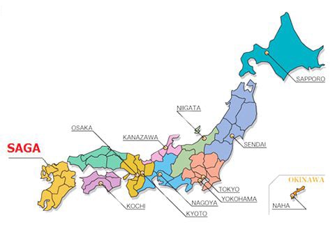 Saga là tỉnh nhỏ nhất thuộc khu vực Kyushu, với trung tâm hành chính là Saga