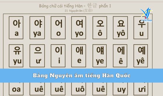 Nguyên âm là gì? Bảng Nguyên âm tiếng Hàn Quốc