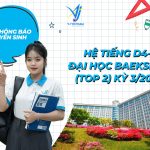 VJ Thông Báo Thông Tin Tuyển Sinh Hệ Tiếng D4-1 Đại Học Baekseok (Top 2) Kỳ Tháng 3/2026 9 Tuyển sinh hệ tiếng Đại học Baekseok