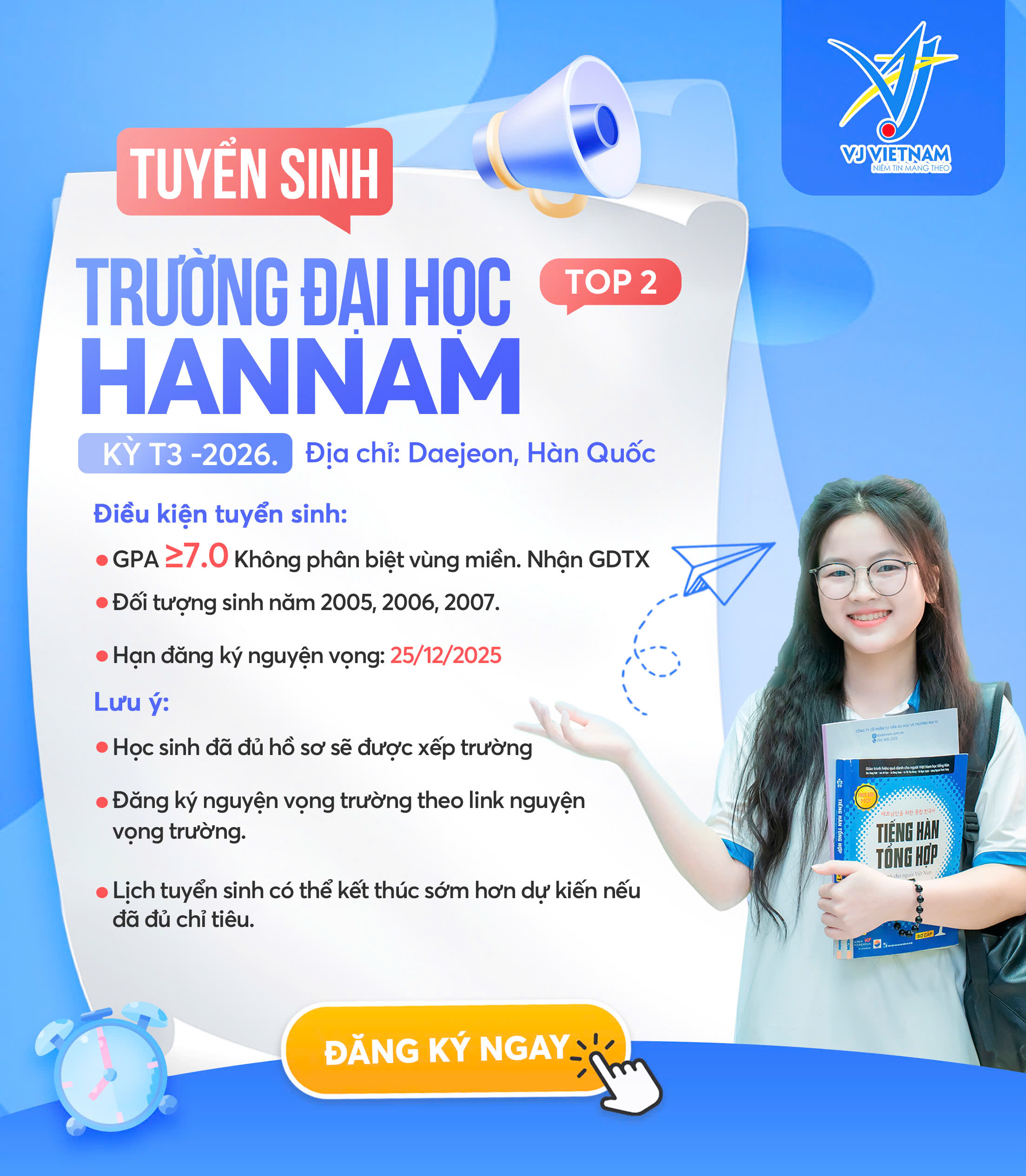 tuyen sinh truong dai hoc Hannam